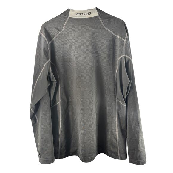 Nike Pro Combat Dri Fit Hyperwarm Lite Fitted Quarter Zip Shirt Top Mens XXL - Picture 2 of 7